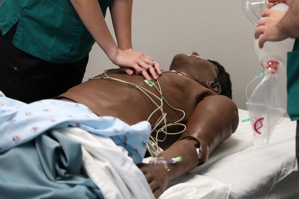Students performing CPR on a mannequin
